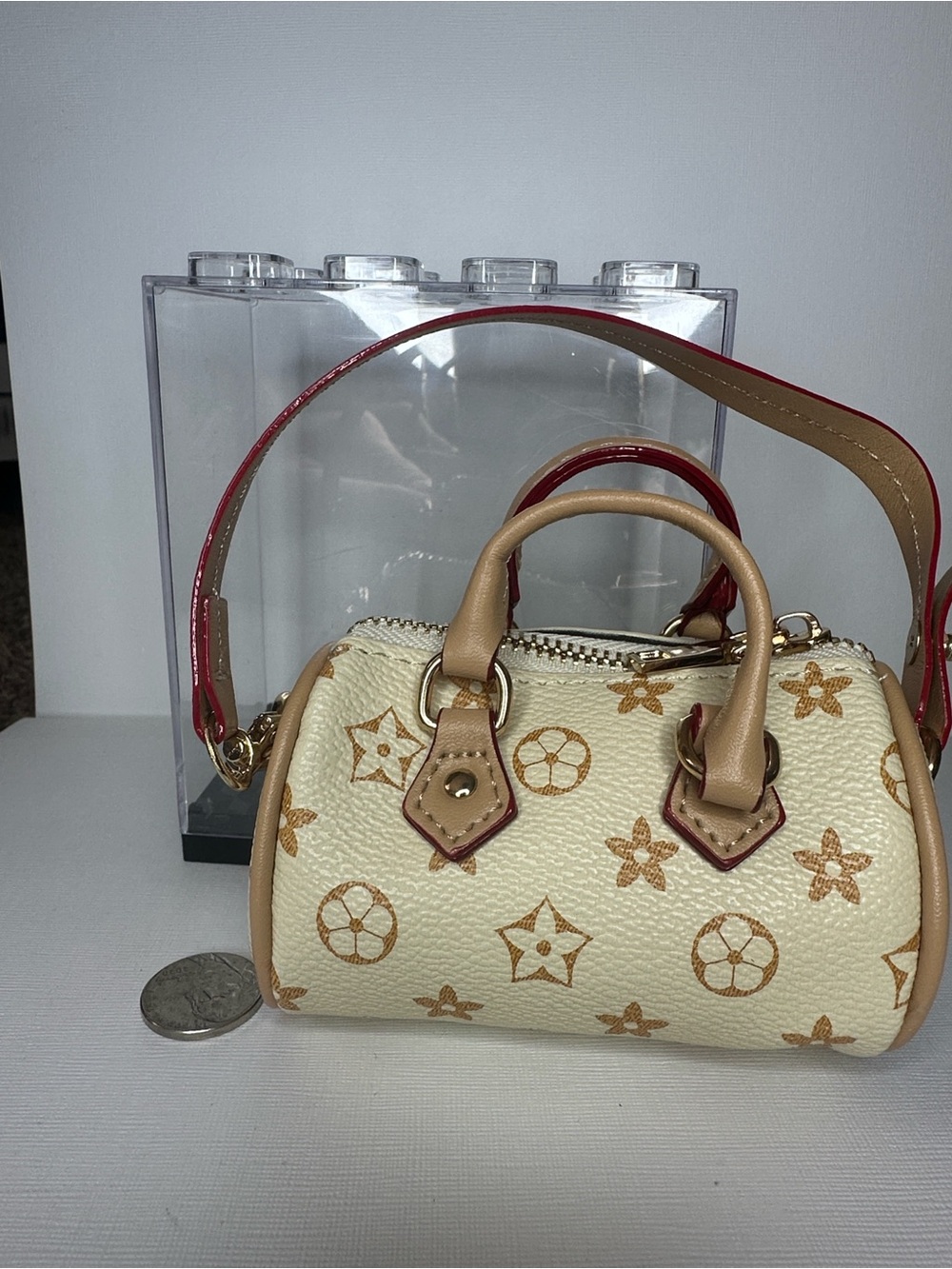 Cream Monogram Mini Satchel Handbag